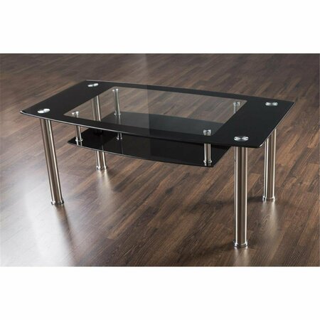 SEATSOLUTIONS Coffee Table - Chrome Effect & Black Glass SE2770710